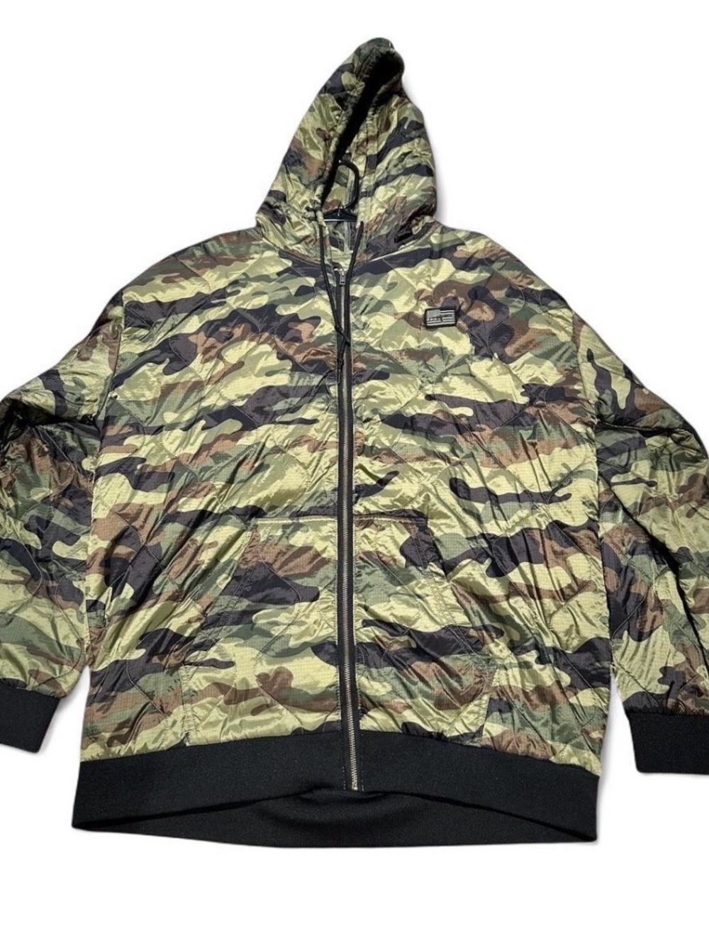 Lightweight Camo Hooded Zip Jacket - Green Camo
